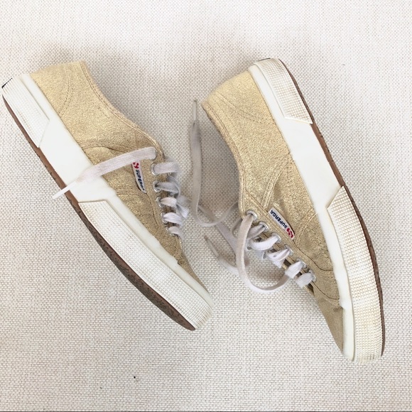 SUPERGA Gold Canvas Tennis Shoe - Picture 1 of 5